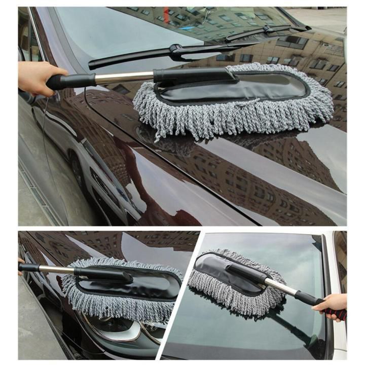 AutoGlow Premium Microfiber Car Duster & Telescoping Cleaning Mop